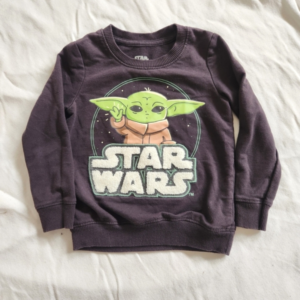 Star Wars Grogu Baby Yoda Sweatshirt Toddler 4T Disney Pullover Green